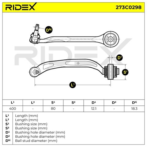 Ridex 273C0298 Suspension Arm, photo 3