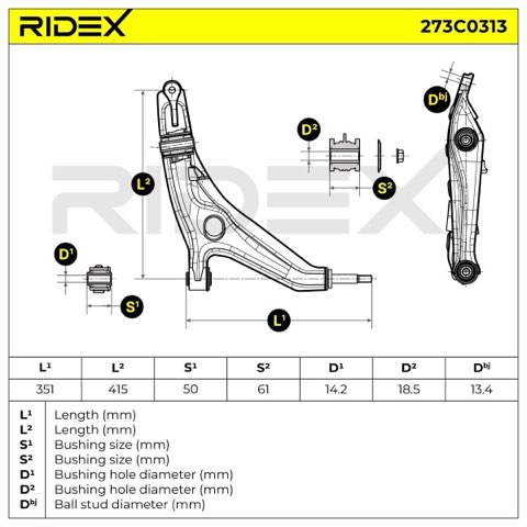 Ridex 273C0313 Suspension Arm, photo 3