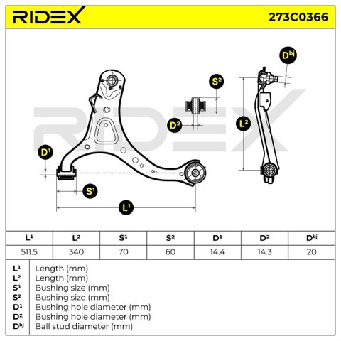 Ridex 273C0366 Suspension Arm, photo 3