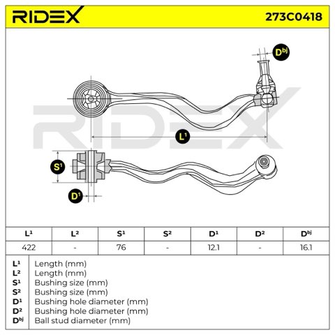 Ridex 273C0418 Suspension Arm, photo 3