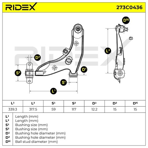 Ridex 273C0436 Suspension Arm, photo 3