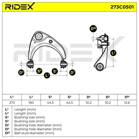 Ridex 273C0501 Suspension Arm, photo 3