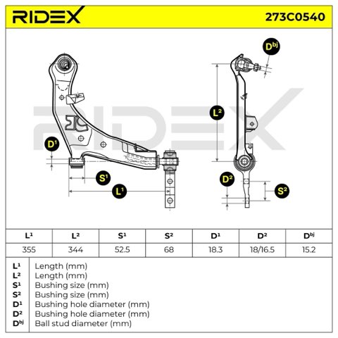 Ridex 273C0540 Suspension Arm, photo 3