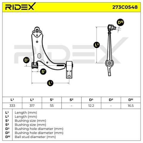 Ridex 273C0548 Suspension Arm, photo 3