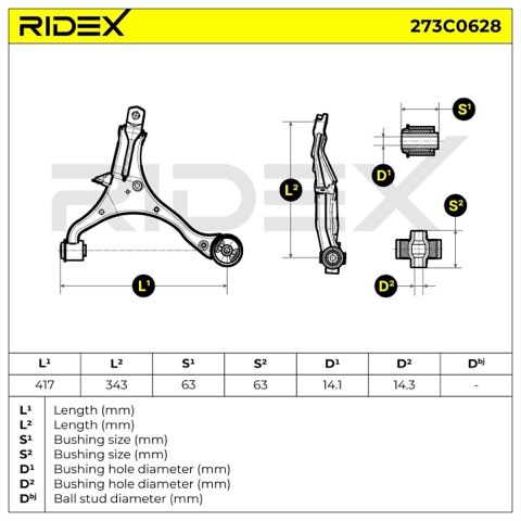 Ridex 273C0628 Suspension Arm, photo 3