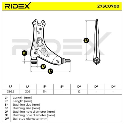 Ridex 273C0700 Suspension Arm, photo 3