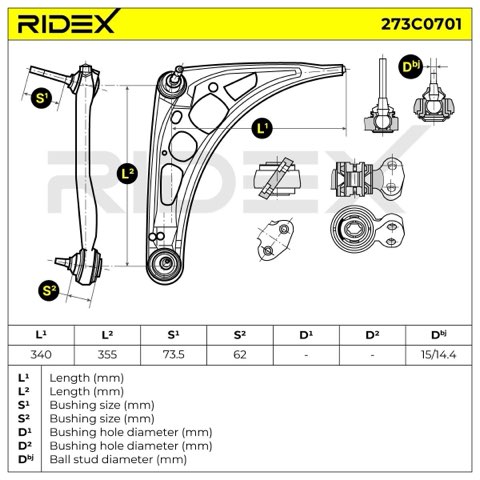 Ridex 273C0701 Suspension Arm, photo 3