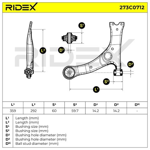 Ridex 273C0712 Suspension Arm, photo 3