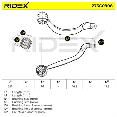 Ridex 273C0908 Suspension Arm, photo 3