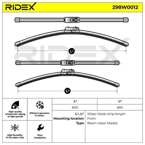 Ridex 298W0012 Wiper Blade — 800/680mm, photo 3