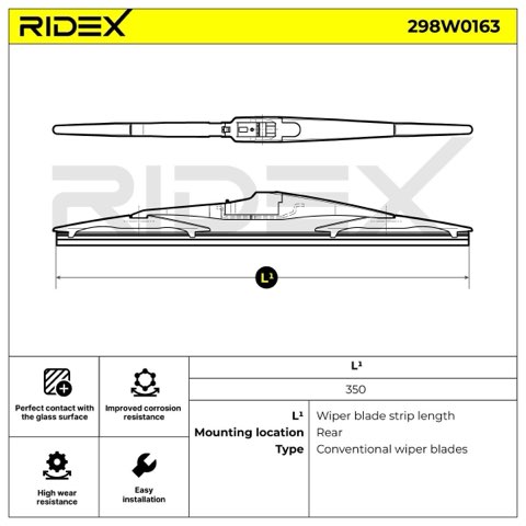 Ridex 298W0163 Rear Wiper Blade — 350mm, photo 3