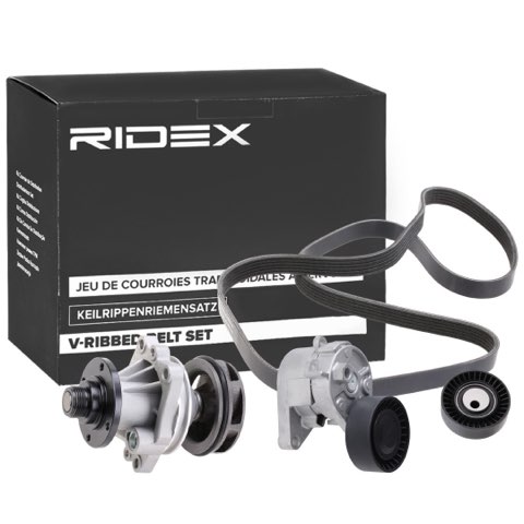 Ridex 4172P0012 Water Pump + V-Ribbed Belt Kit