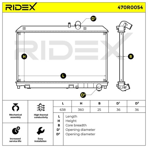 Ridex 470R0054 Engine Radiator, photo 3