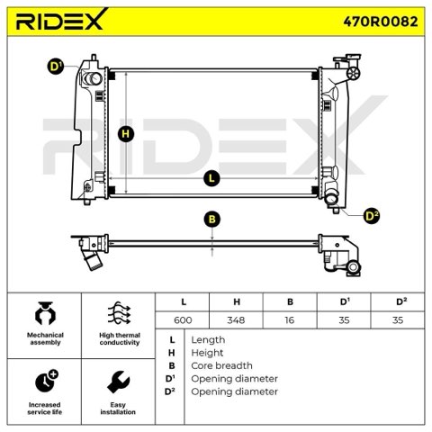 Ridex 470R0082 Engine Radiator, photo 3
