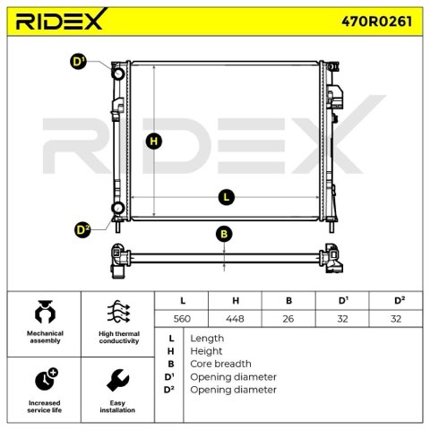 Ridex 470R0261 Engine Radiator, photo 3