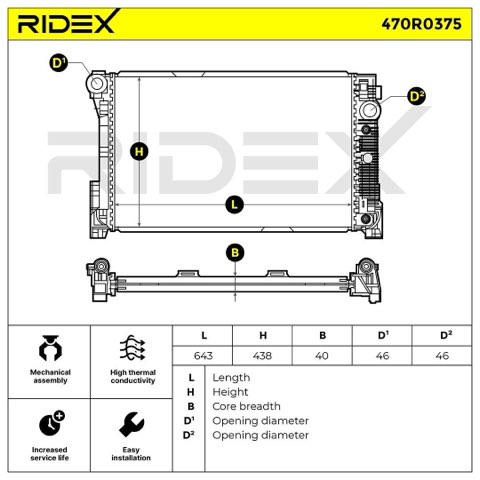 Ridex 470R0375 Engine Radiator, photo 3
