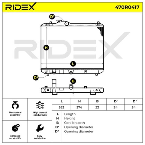 Ridex 470R0417 Engine Radiator, photo 3