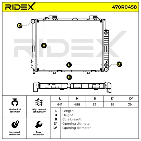 Ridex 470R0458 Engine Radiator, photo 3