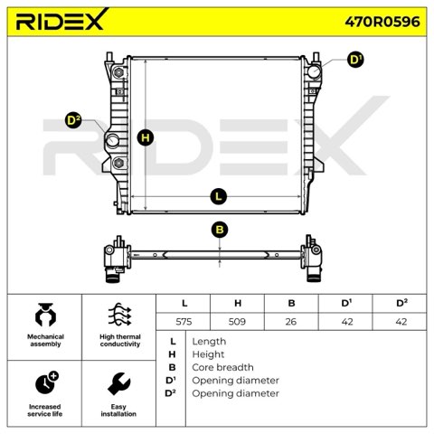 Ridex 470R0596 Engine Radiator, photo 3