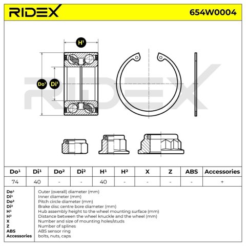 Ridex 654W0004 Wheel Bearing Kit, photo 3