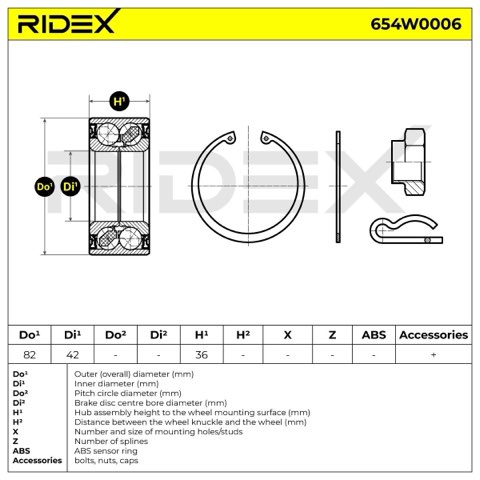 Ridex 654W0006 Wheel Bearing Kit, photo 2
