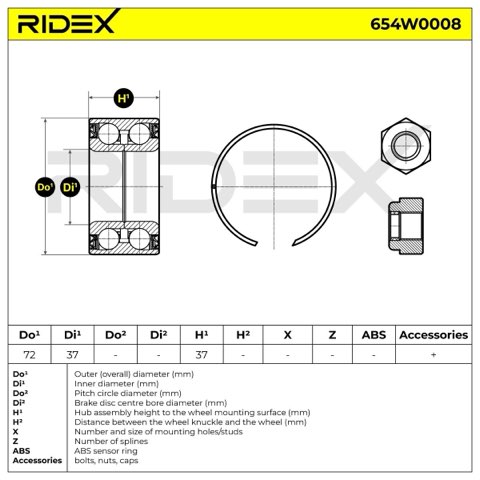 Ridex 654W0008 Wheel Bearing Kit, photo 2