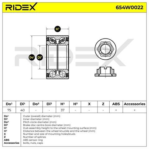 Ridex 654W0022 Wheel Bearing Kit, photo 3