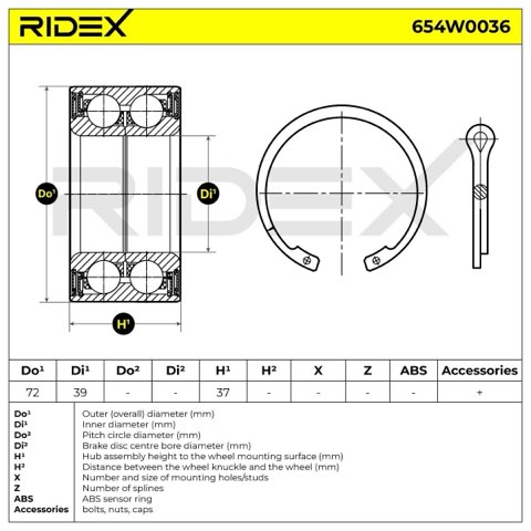Ridex 654W0036 Wheel Bearing Kit, photo 3