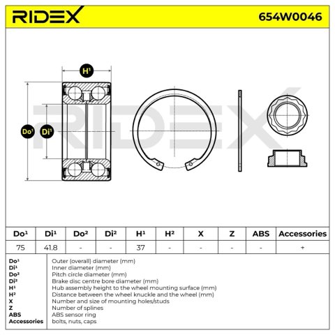 Ridex 654W0046 Wheel Bearing Kit, photo 2