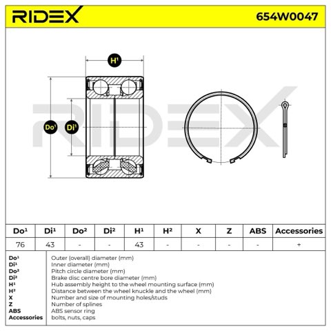 Ridex 654W0047 Wheel Bearing Kit, photo 3
