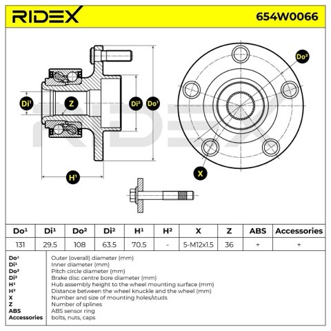 Ridex 654W0066 Wheel Bearing Kit, photo 3