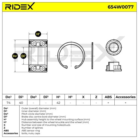 Ridex 654W0077 Wheel Bearing Kit, photo 2