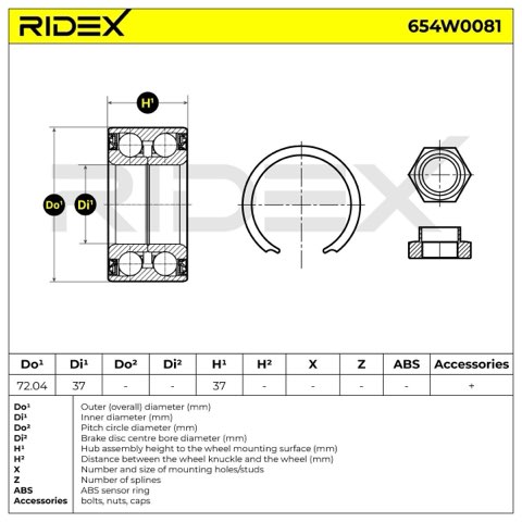 Ridex 654W0081 Wheel Bearing Kit, photo 3