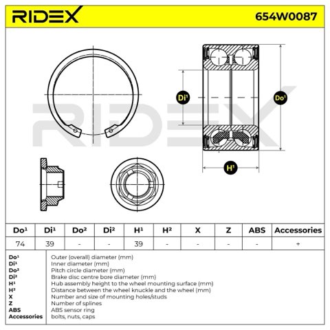 Ridex 654W0087 Wheel Bearing Kit, photo 2