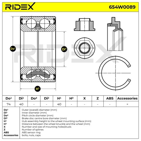Ridex 654W0089 Wheel Bearing Kit, photo 3