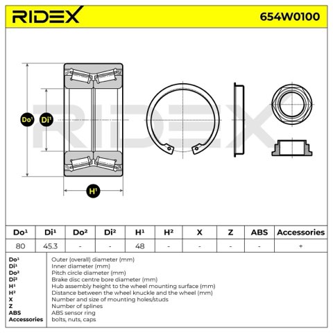 Ridex 654W0100 Wheel Bearing Kit, photo 3