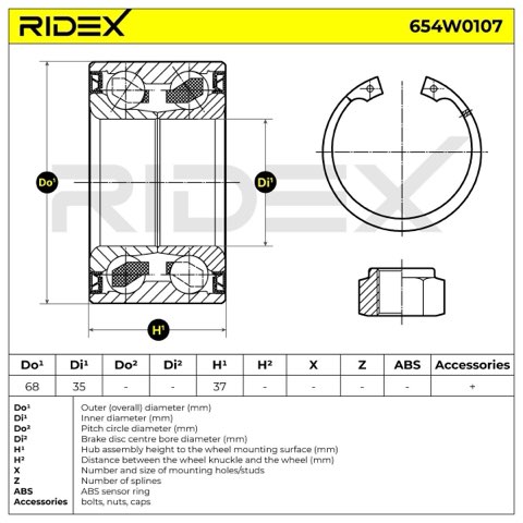 Ridex 654W0107 Wheel Bearing Kit, photo 3