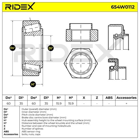 Ridex 654W0112 Wheel Bearing Kit, photo 3
