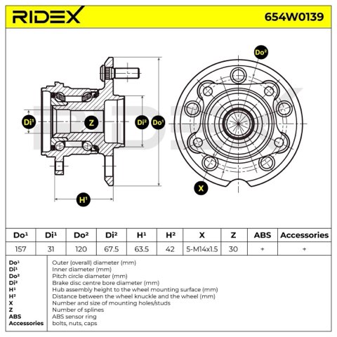 Ridex 654W0139 Wheel Bearing Kit, photo 3