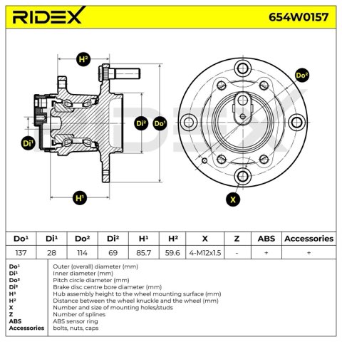 Ridex 654W0157 Wheel Bearing Kit, photo 3