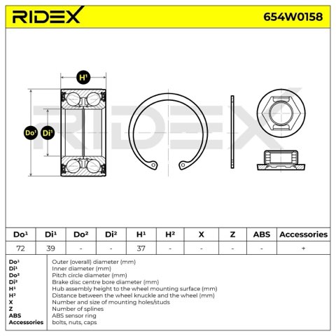 Ridex 654W0158 Wheel Bearing Kit, photo 3