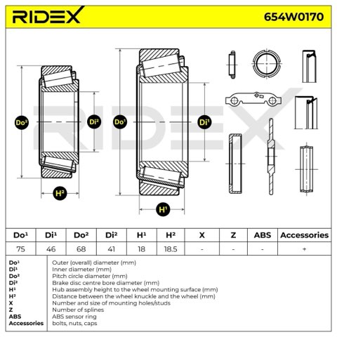 Ridex 654W0170 Wheel Bearing Kit, photo 3