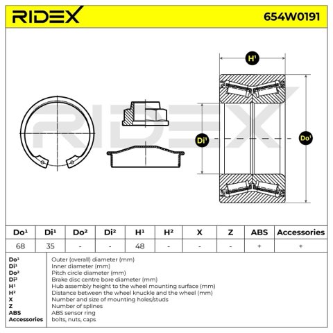 Ridex 654W0191 Wheel Bearing Kit, photo 3
