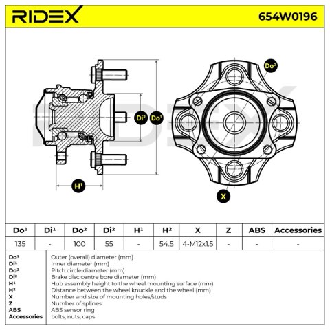 Ridex 654W0196 Wheel Bearing Kit, photo 3