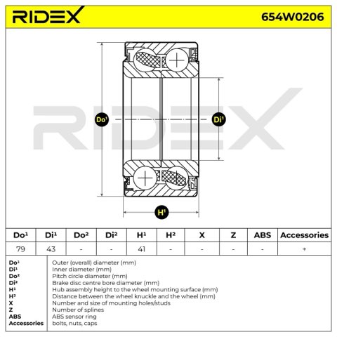 Ridex 654W0206 Wheel Bearing Kit, photo 3