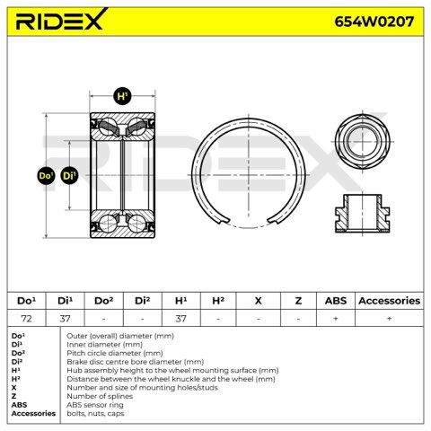 Ridex 654W0207 Wheel Bearing Kit, photo 3