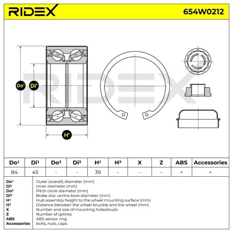 Ridex 654W0212 Wheel Bearing Kit, photo 3