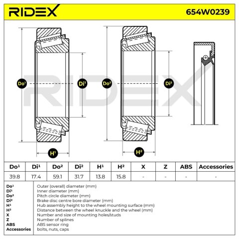 Ridex 654W0239 Wheel Bearing Kit, photo 3