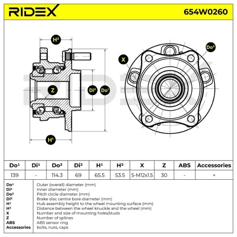 Ridex 654W0260 Wheel Bearing Kit, photo 3