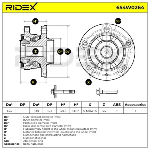 Ridex 654W0264 Wheel Bearing Kit, photo 3